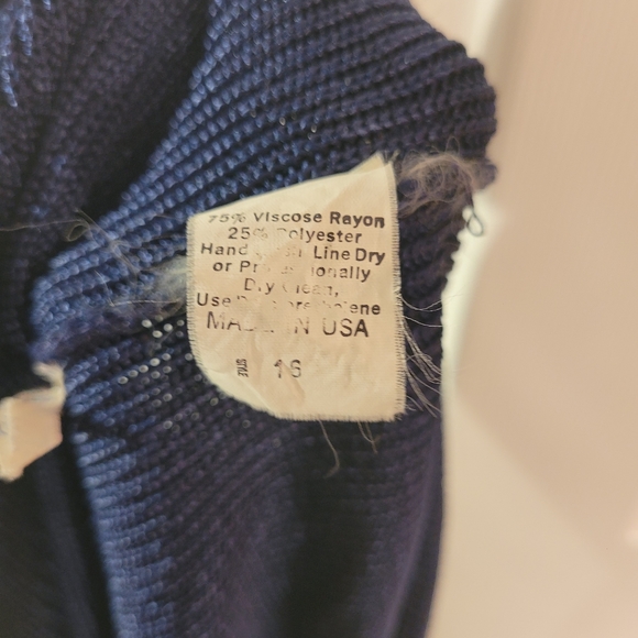 Vintage Size 16 Navy Skirt ILGWU Made In USA - Picture 14 of 15